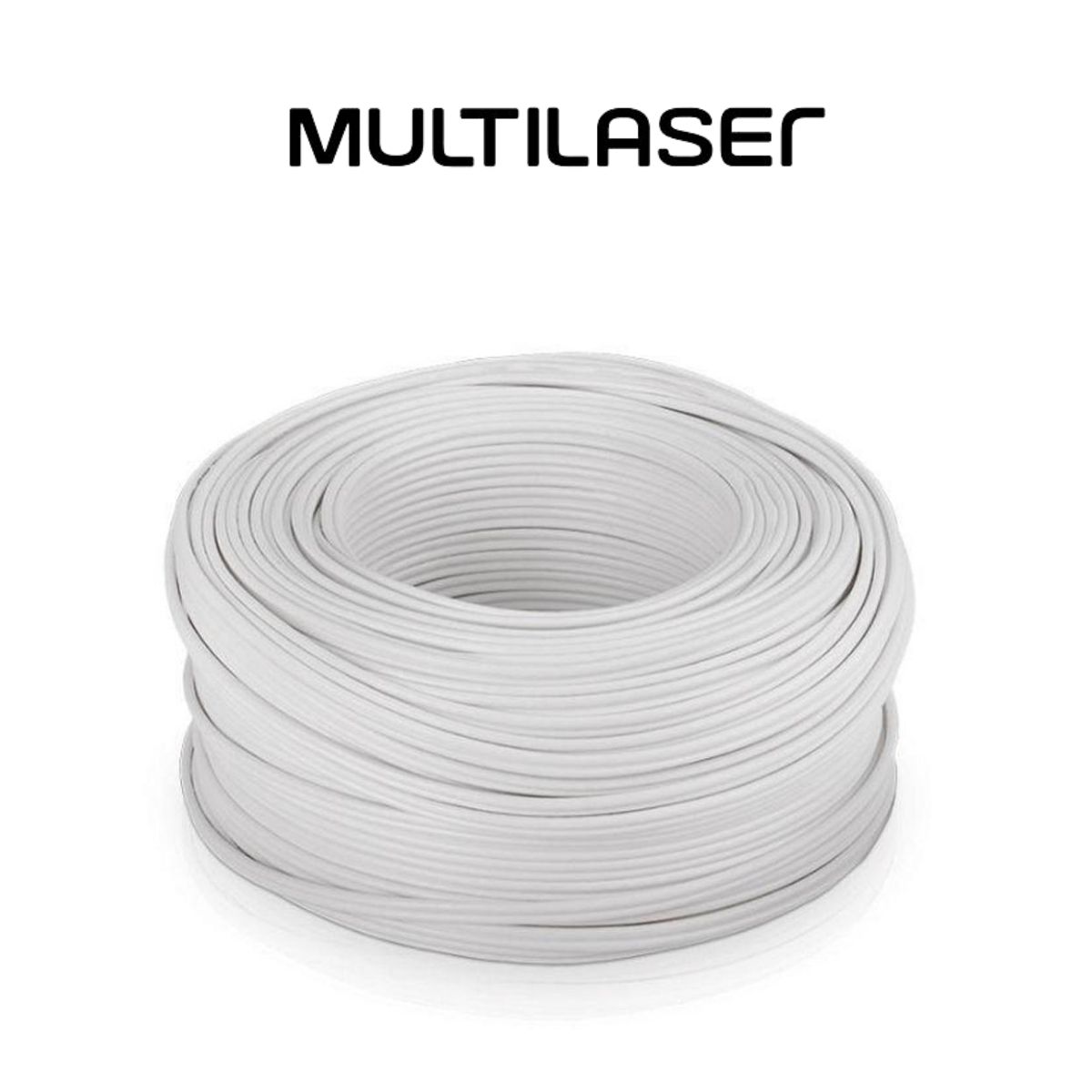 Cabo de rede branco de par trançado CFTV alarme 300 Metros 0,41mm entrada RJ45 Multilaser - SE325