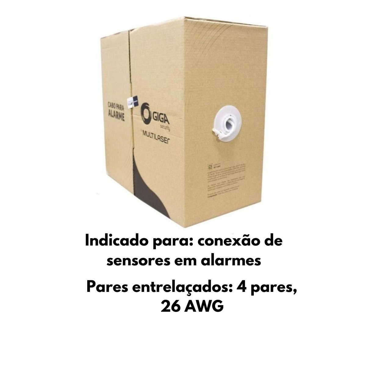 Cabo de rede branco de par trançado CFTV alarme 300 Metros 0,41mm entrada RJ45 Multilaser - SE325