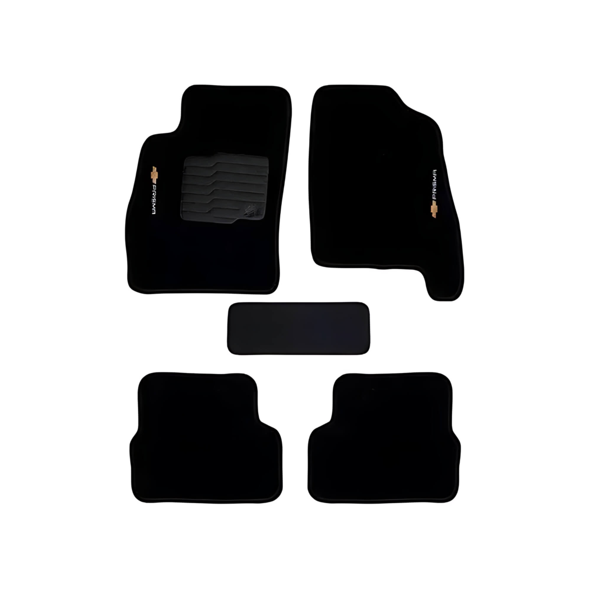 Jogo de Tapetes Carpete Preto Chevrolet Prisma 2013 Até 2018 5 Peças Requinte - C02059