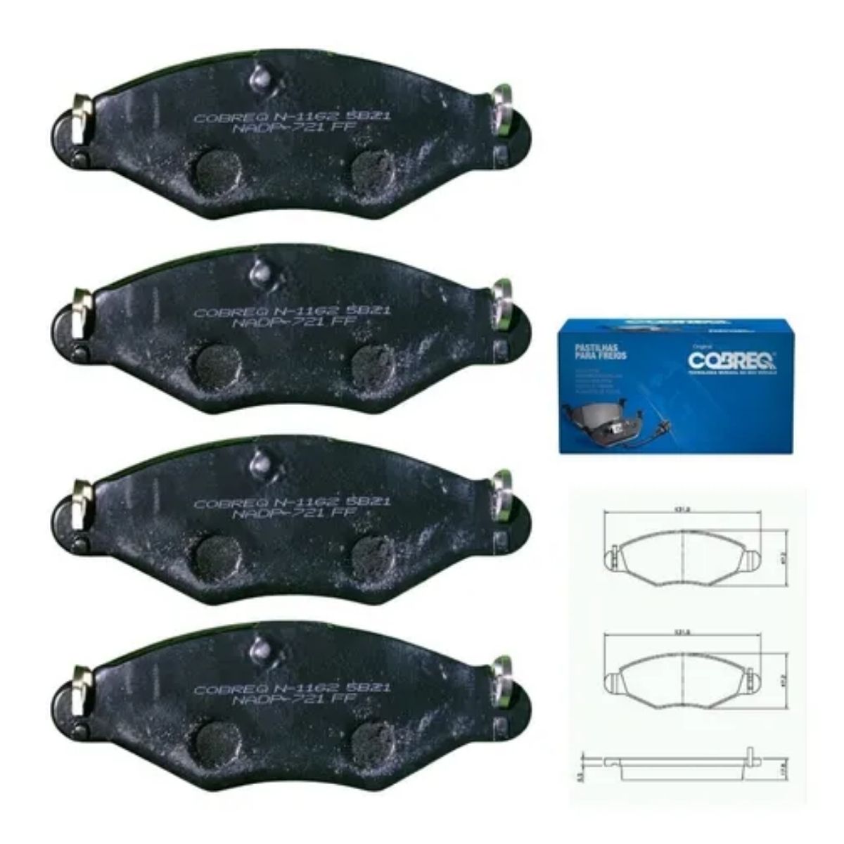Conjunto Pastilhas de Freio Peugeot Cobreq - N-1162 N0011620906