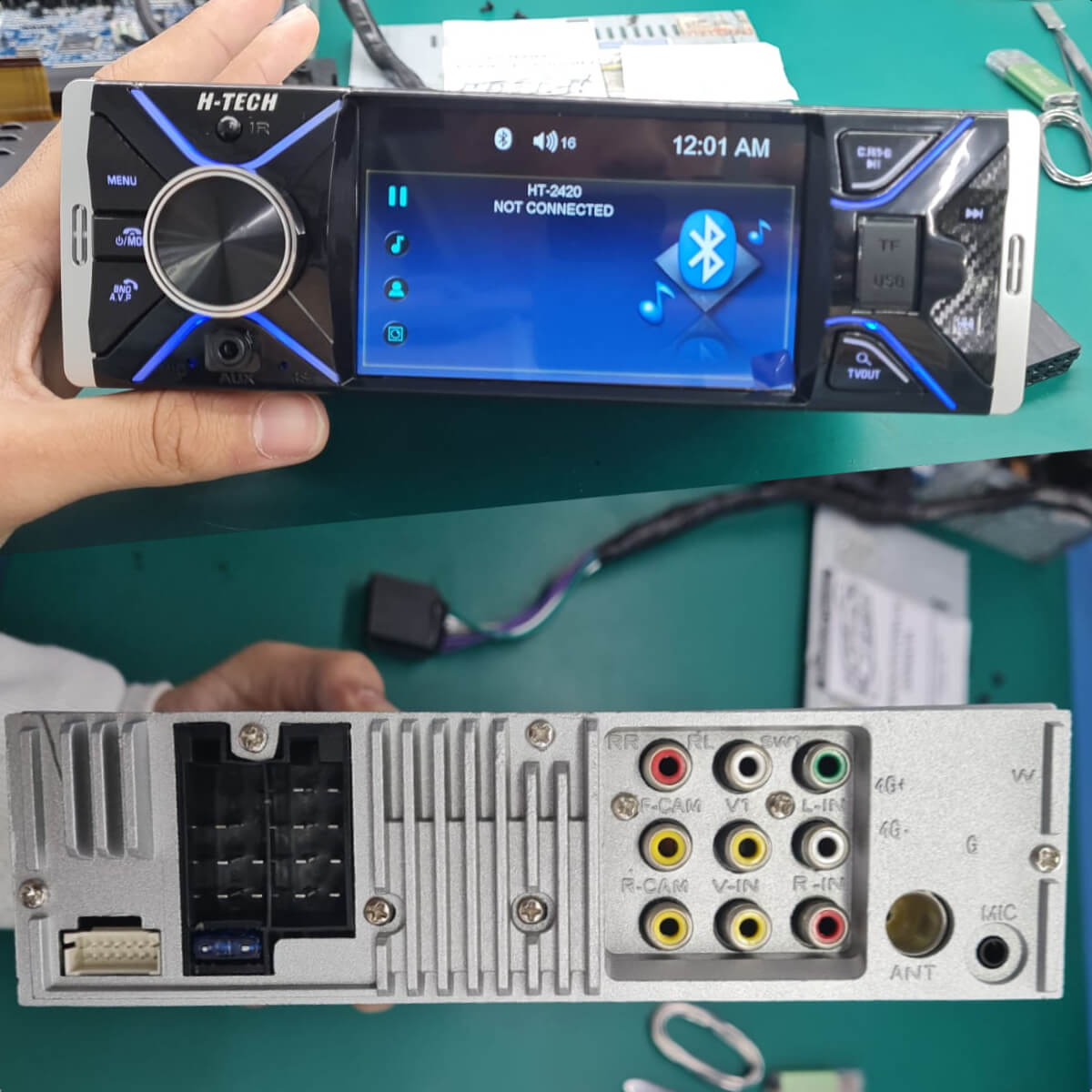 COMP Som automotivo Multimídia MP5 1 Din 4pol USB SD BT Espelhamento Via cabo Com controle + Câmera de Ré Borboleta
