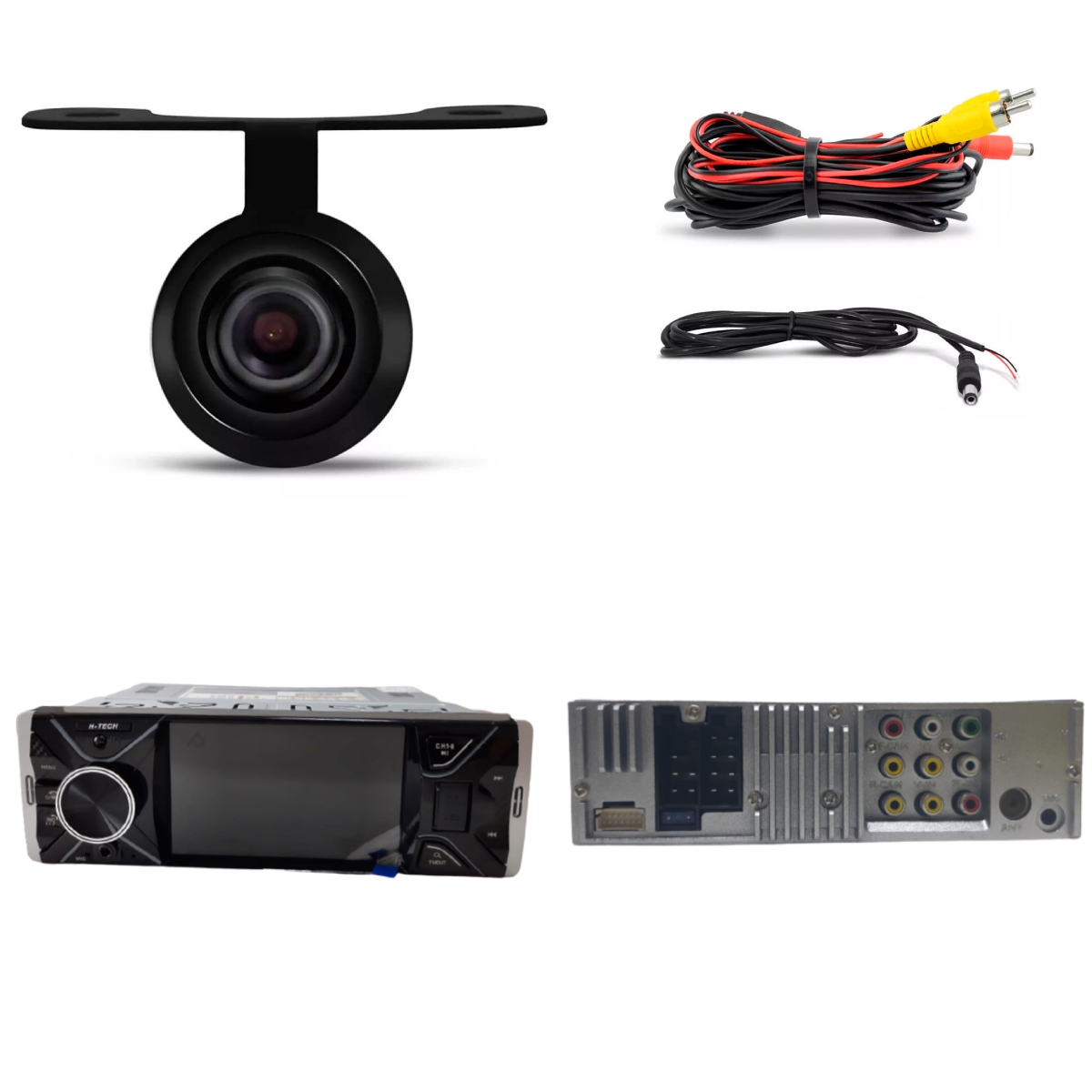 COMP Som automotivo Multimídia MP5 1 Din 4pol USB SD BT Espelhamento Via cabo Com controle + Câmera de Ré Borboleta