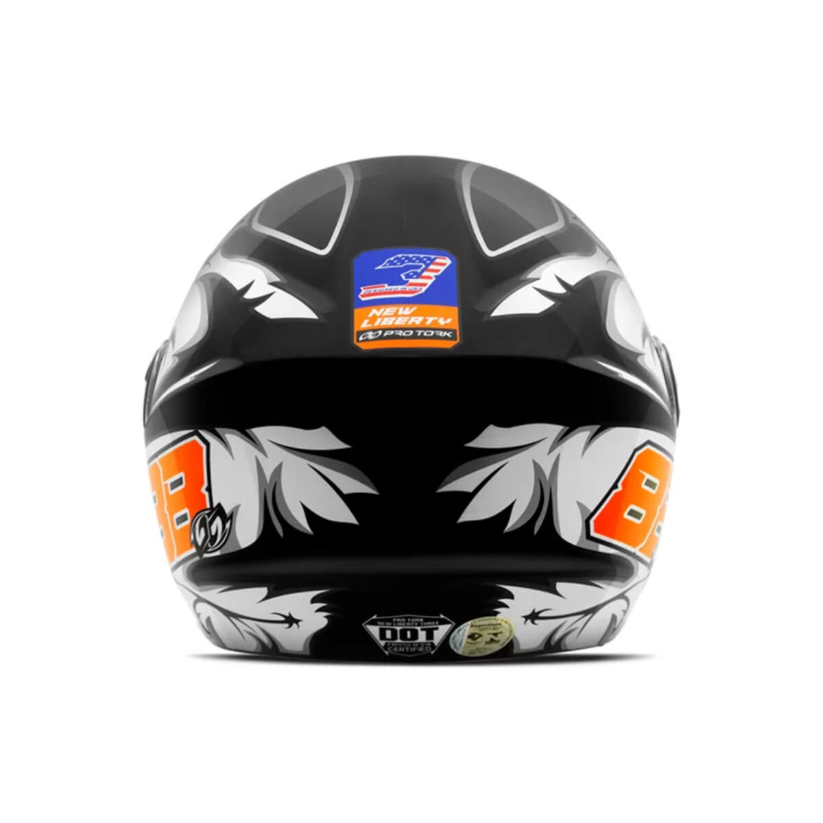 Capacete de Moto Aberto New Liberty Three GP 88 Brilhante Tam 60 ABS Injetado CAP-756PT ProTork