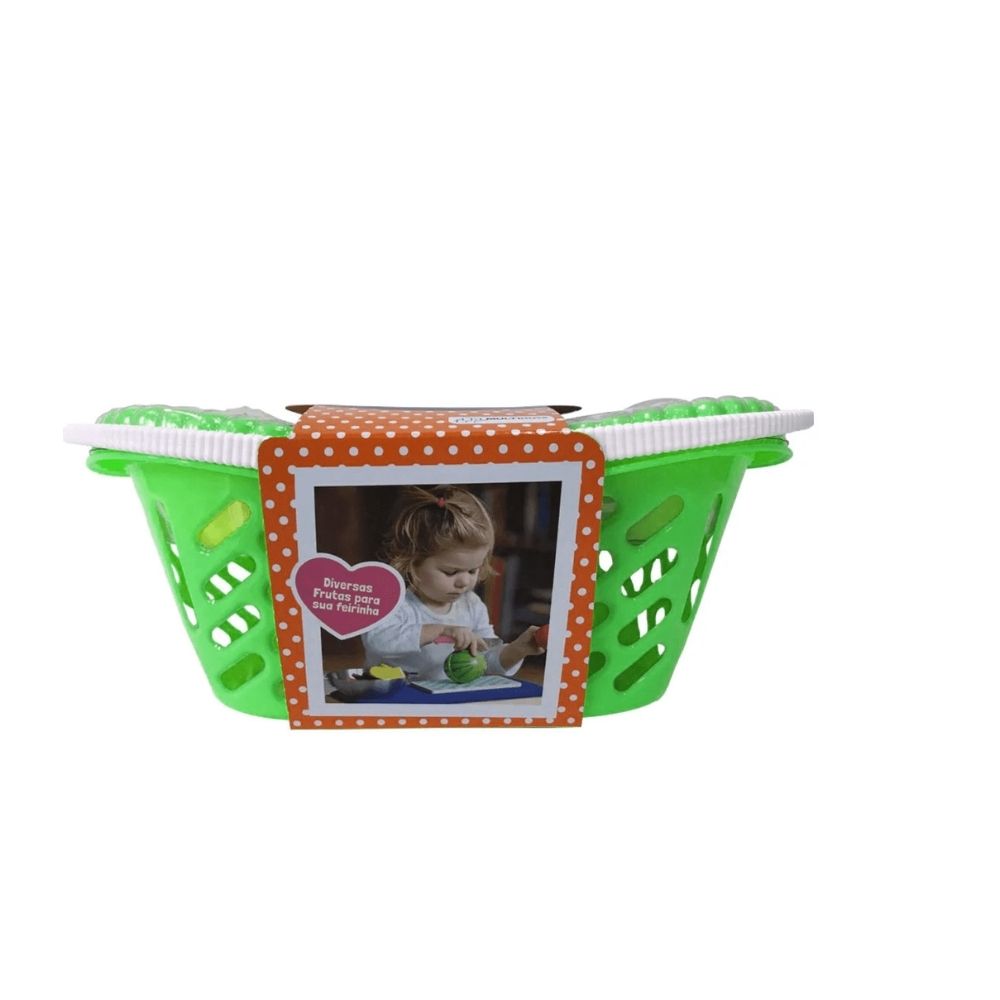 Kit Feirinha Creative Fun Cestinhas Cor Sortida + Frutas Com Velcro Multikids