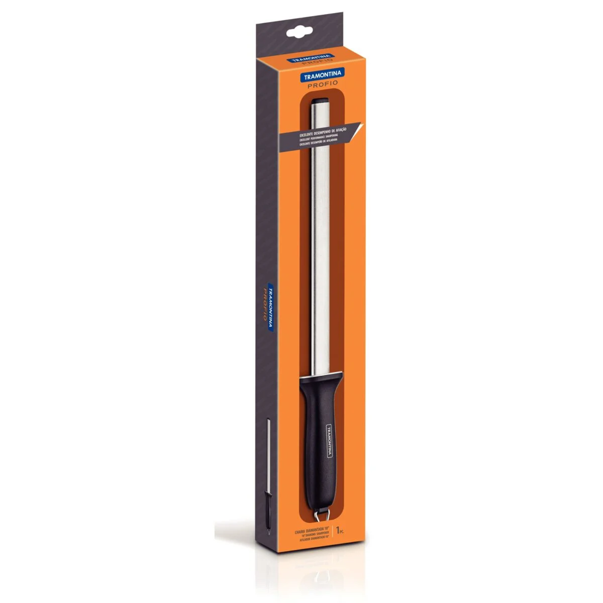 Afiador Faca Chaira Profio Diamantada para Churrasco Inox e Cabo em ABS 10" Tramontina - 24032010