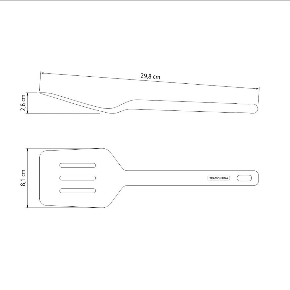 Espátula Perfurada Molde em Silicone Cinza Tramontina - 25810160
