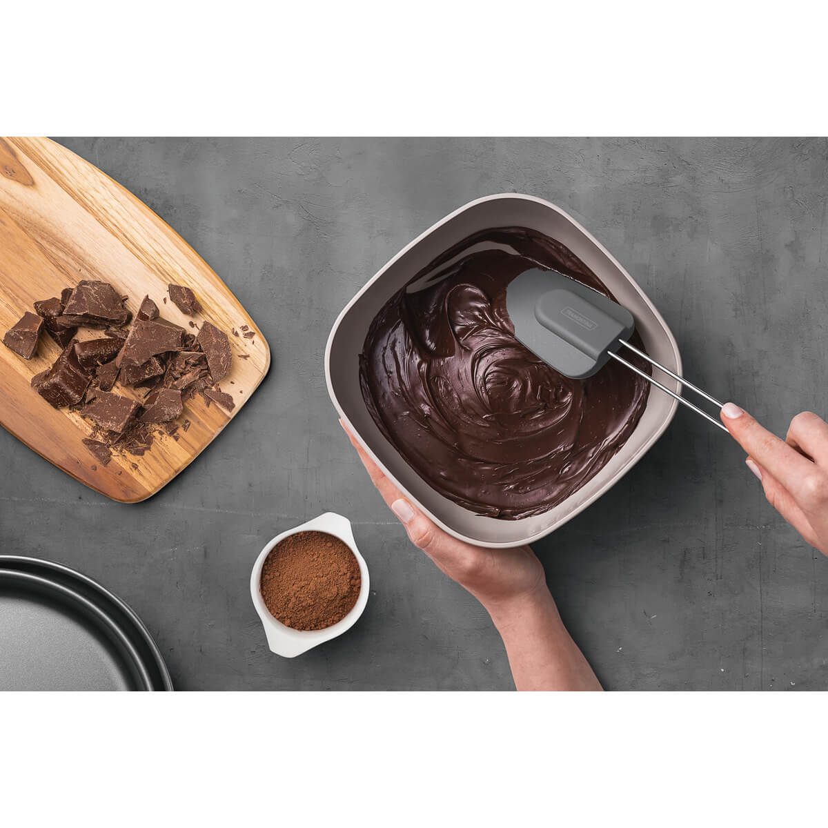 Espátula Molde em Silicone Cinza com Cabo em Aço Inox Tramontina - 25815160