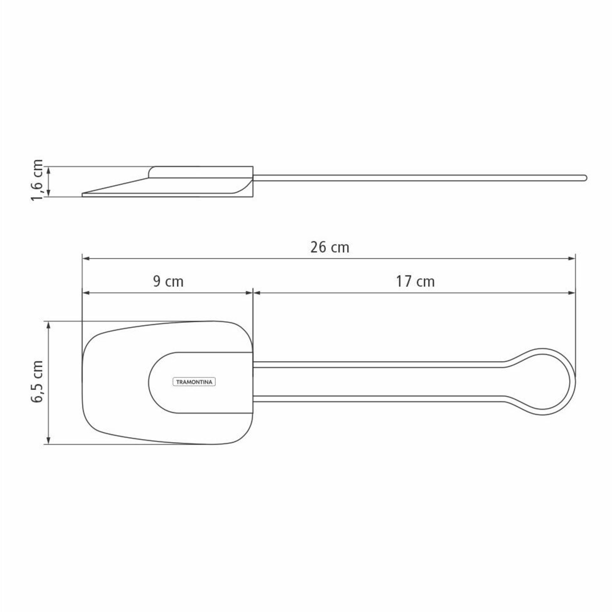 Espátula Molde em Silicone Cinza com Cabo em Aço Inox Tramontina - 25815160