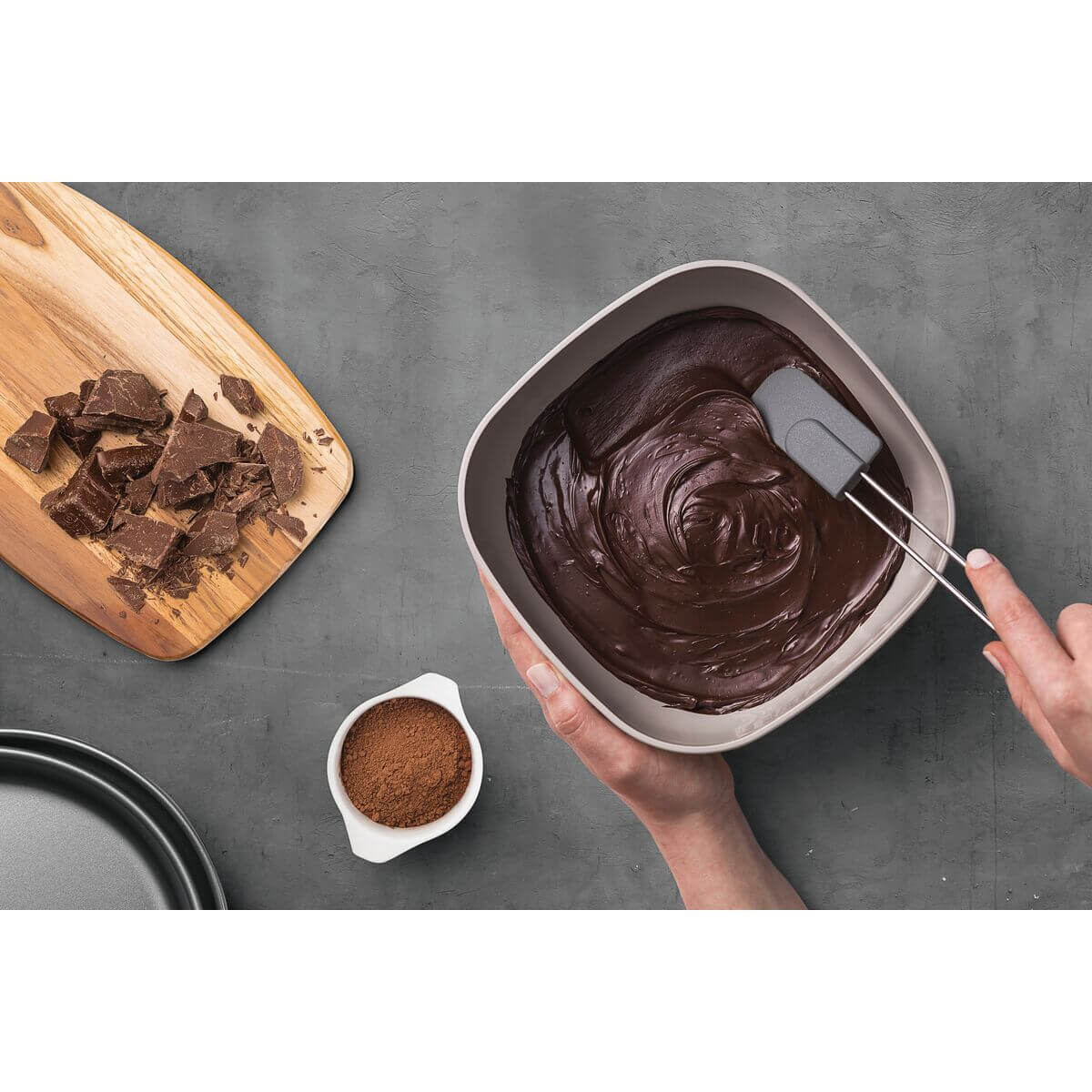 Espátula Molde em Silicone Cinza com Cabo em Aço Inox Tramontina - 25816160