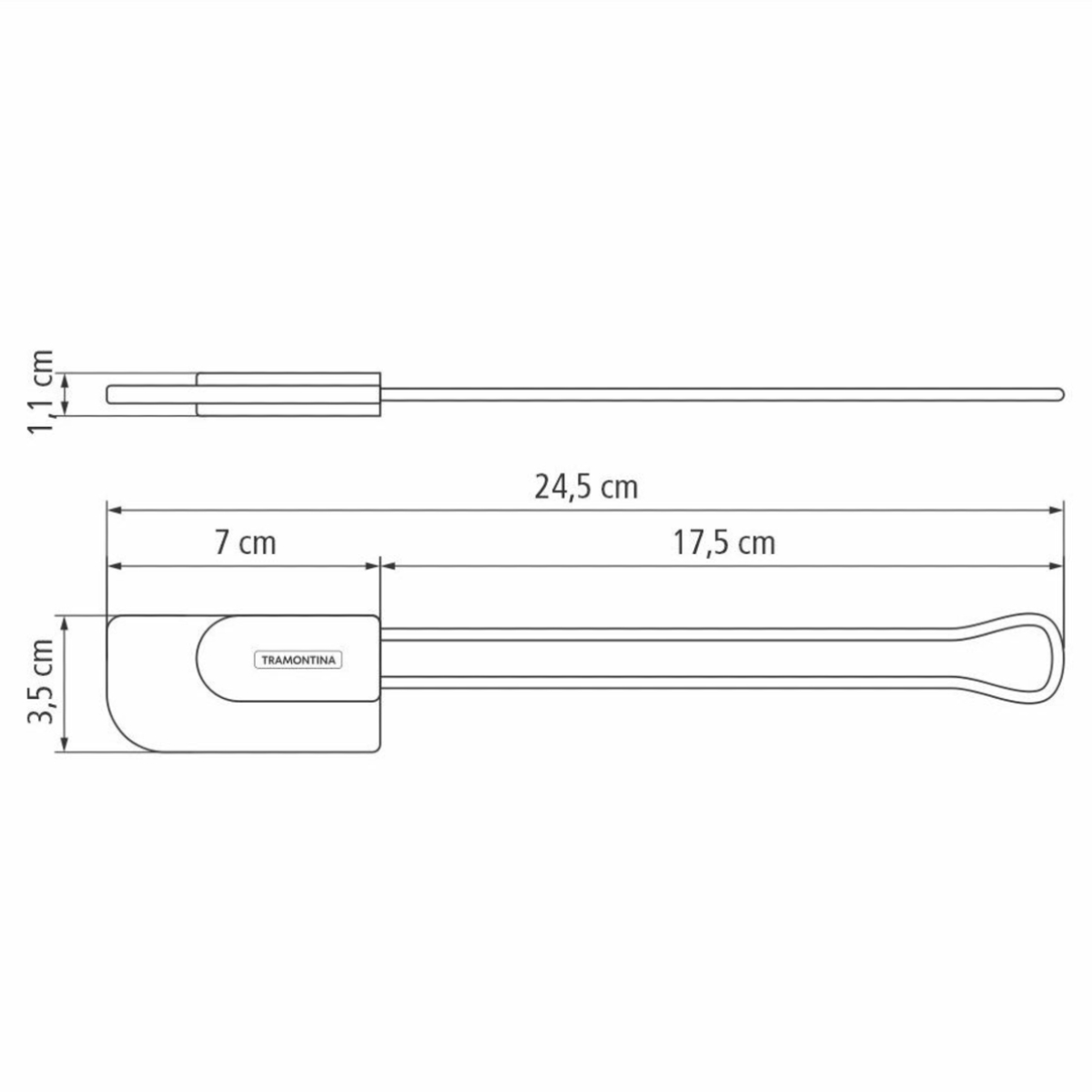 Espátula Molde em Silicone Cinza com Cabo em Aço Inox Tramontina - 25816160