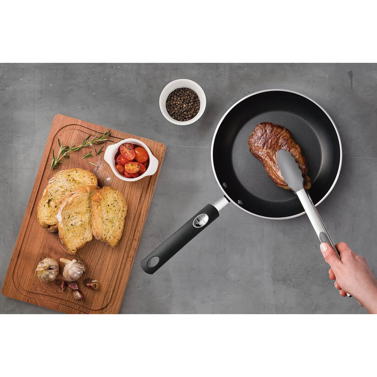 Pegador Multiuso Molde em Silicone Cinza e Aço Inox 29cm Tramontina - 25817160