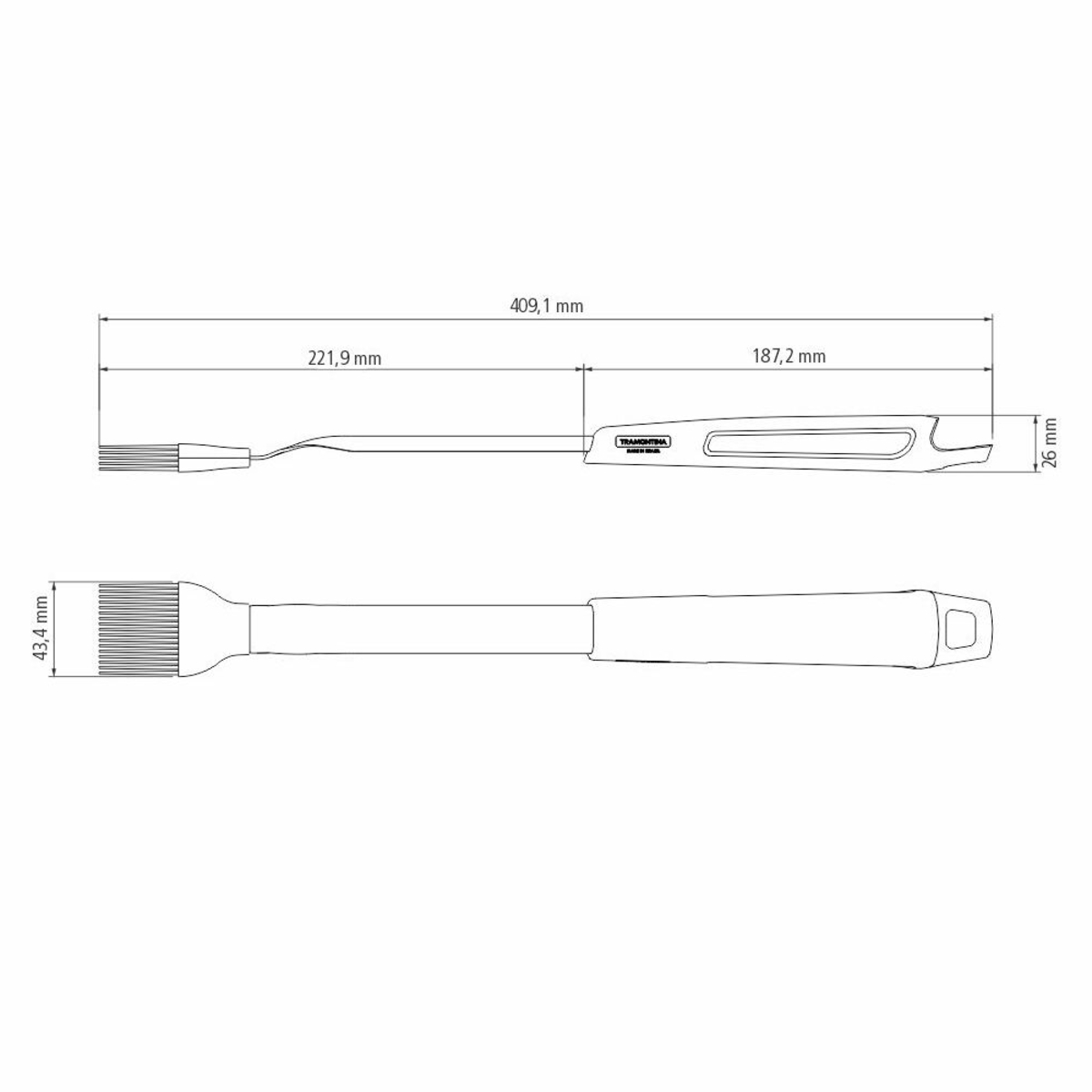 Pincel para Churrasco em Aço Inox e Polipropileno com Cerdas em Silicone Tramontina - 26595100