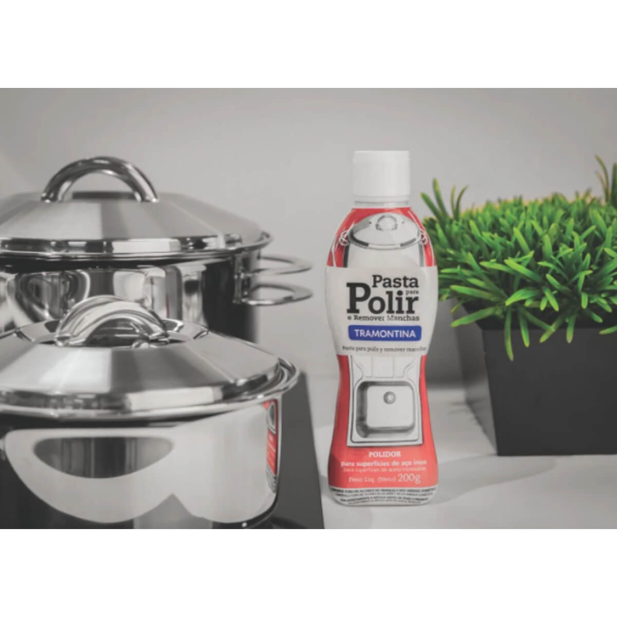 Pasta para Polir e Remover Manchas em Aço Inox 200g Tramontina - 60900000