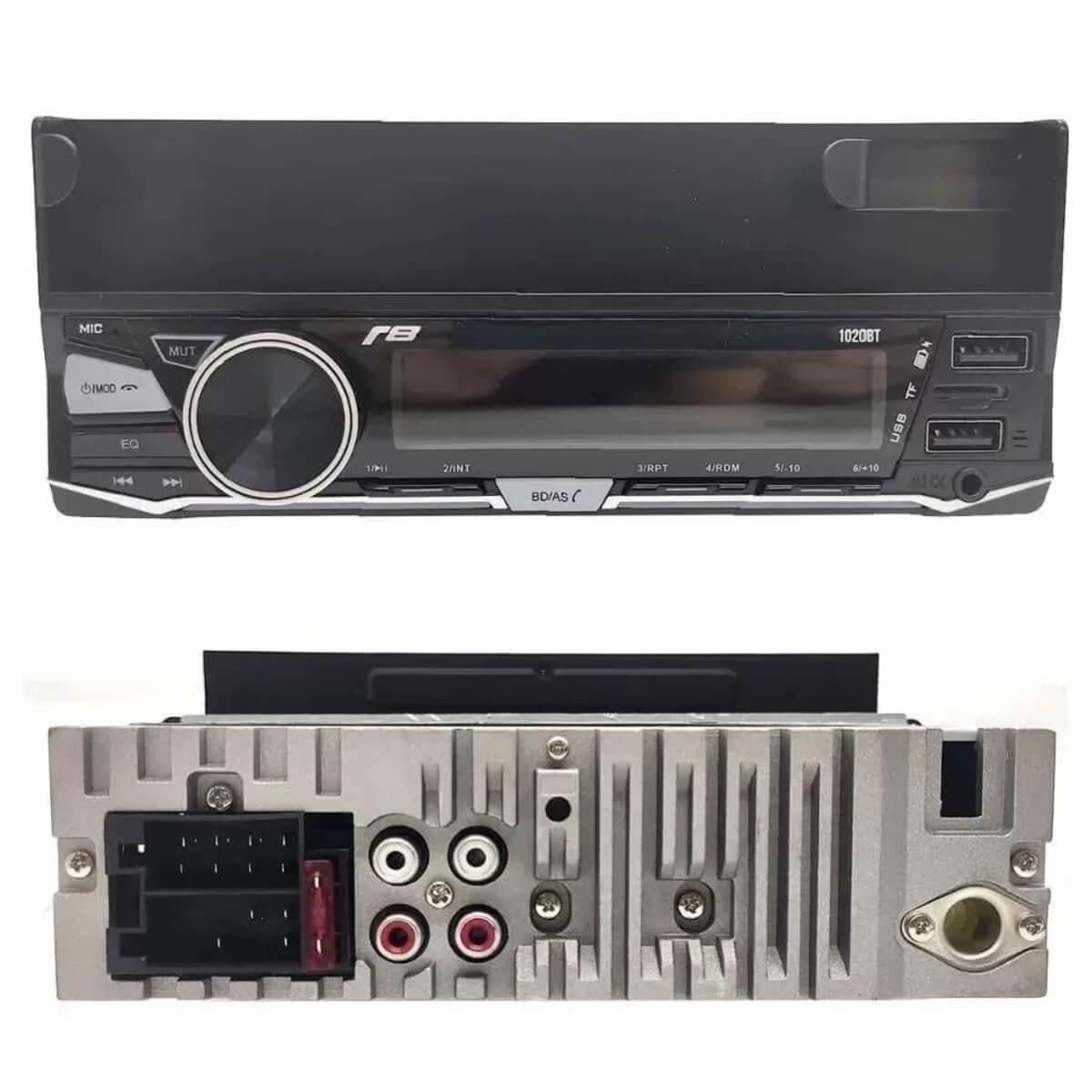 Som Automotivo Auto Radio JR8 com Suporte para Celular USB / SD / Bluetooth - 1020BT