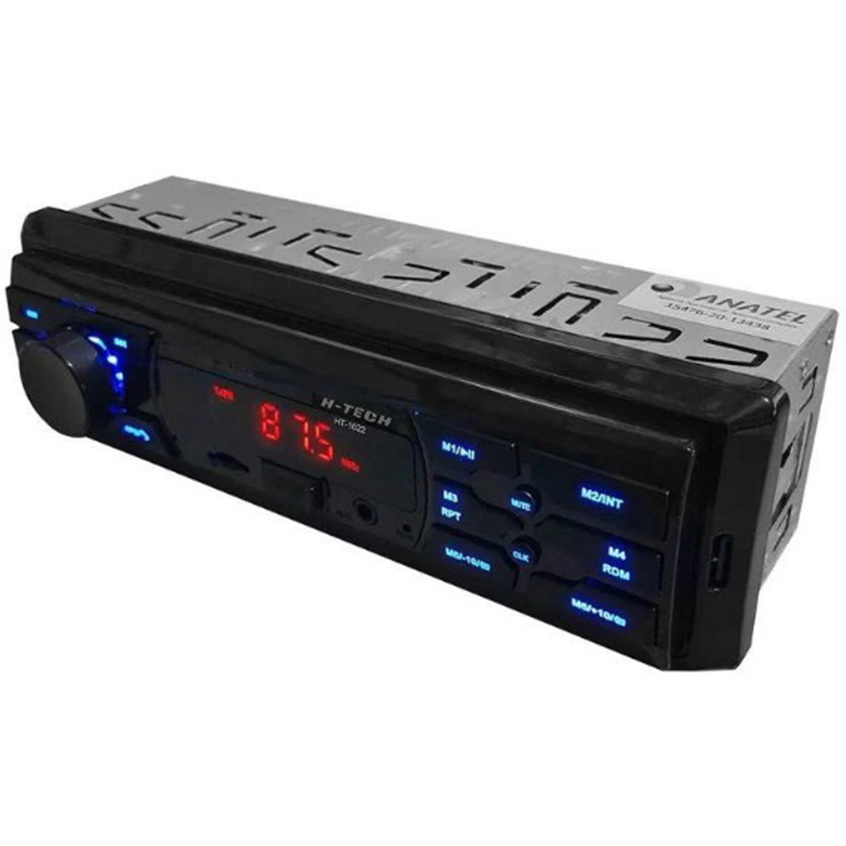 Rádio Automotivo 1 Din Bluetooth HT-1022 Som Carro Com Controle Remoto MP3 USB SD FM- H-Tech