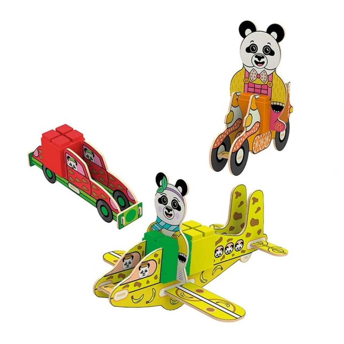 Quebra Cabeca 3D Mix De Montar Família Panda Xalingo - 5034.3