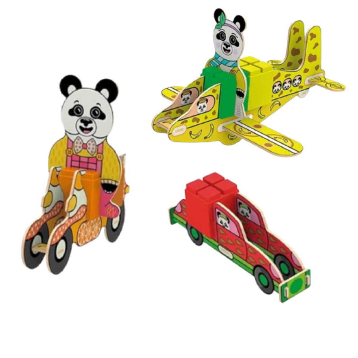 Quebra Cabeca 3D Mix De Montar Família Panda Xalingo - 5034.3