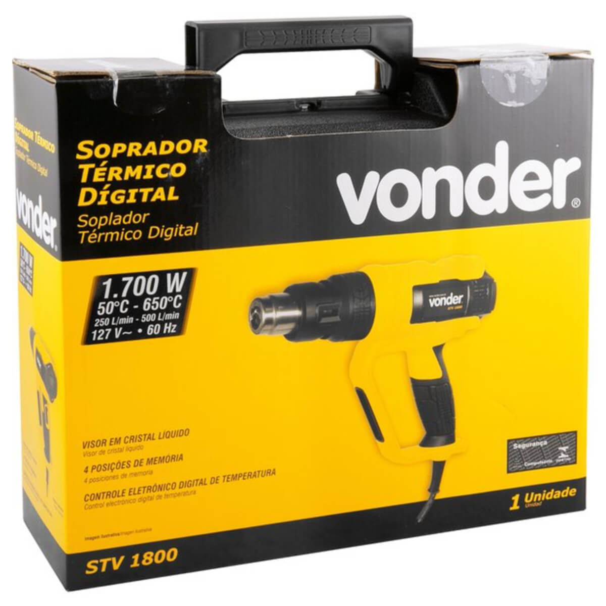 Soprador Térmico Digital STV 1800 127V 1.700W 2 Estágios Com Acessórios Vonder - 60.01.018.127