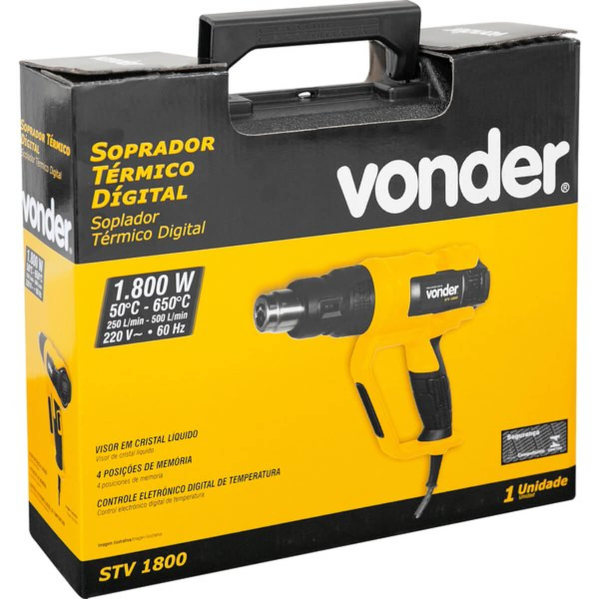 Soprador Térmico Digital STV 1800 220V 1.800W 2 Estágios Com Acessórios Vonder - 60.01.018.220
