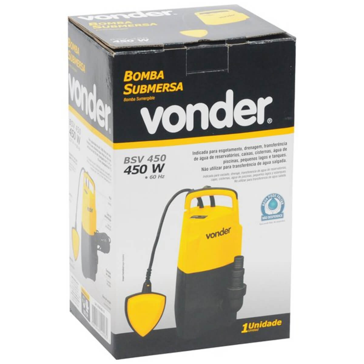 Bomba Submersa 450W BSV450 127V para Água Limpa/Suja Vonder - 68.86.450.127