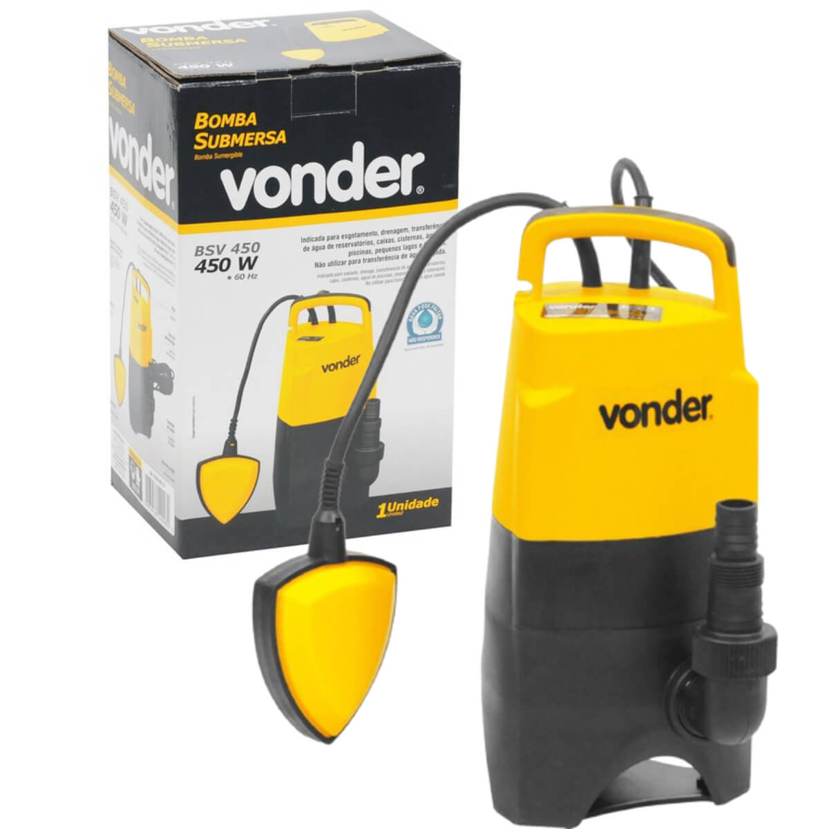 Bomba Submersa 450W BSV450 127V para Água Limpa/Suja Vonder - 68.86.450.127