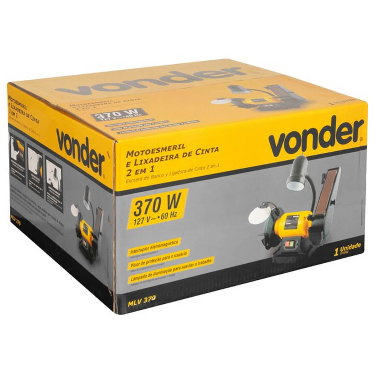Motoesmeril e Lixadeira de Cinta 2 em 1 MLV 370 127V Vonder - 60.01.370.127