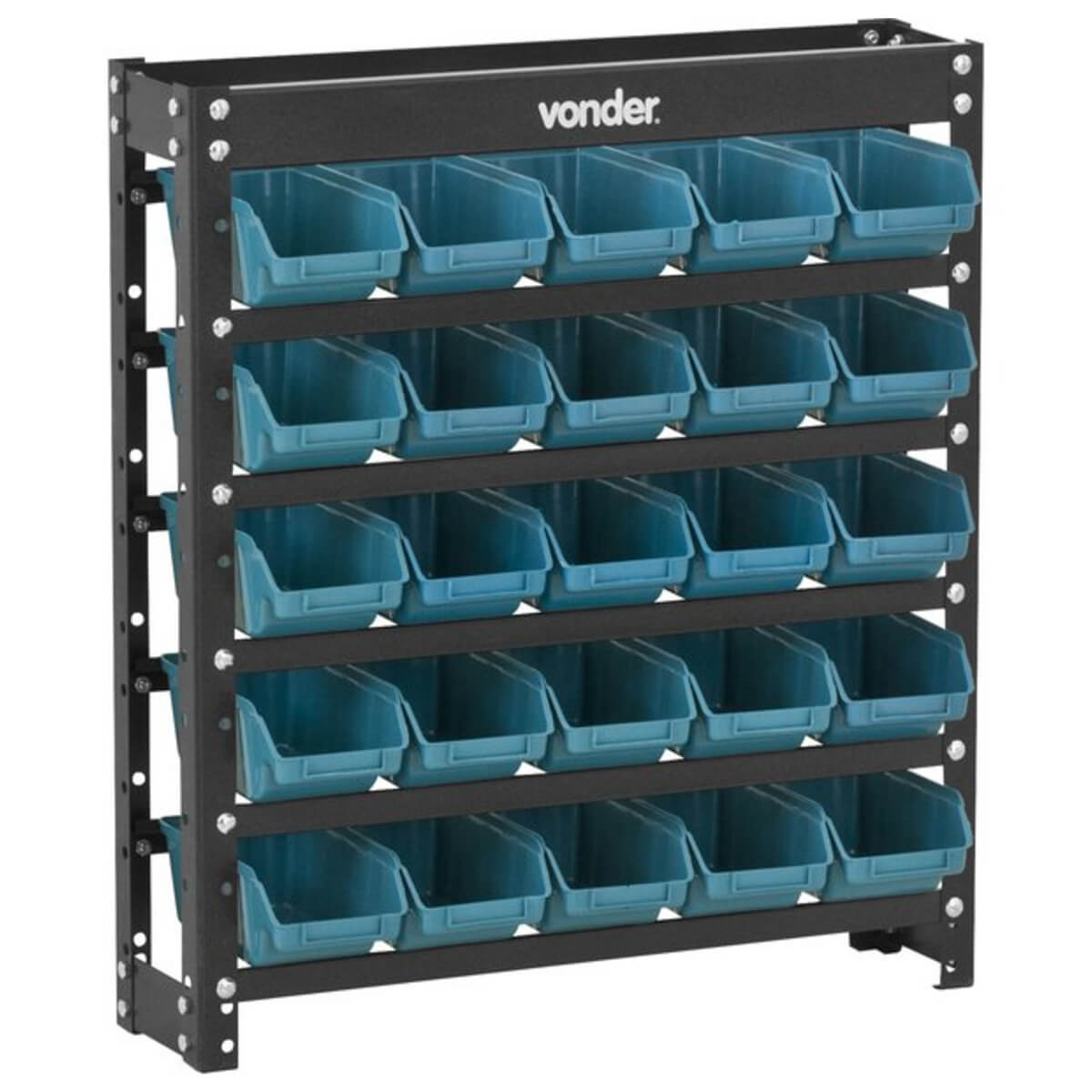 Estante Metálica Preta com Gavetas Azul Modelo Prático 25/3 Vonder - 61.27.025.311