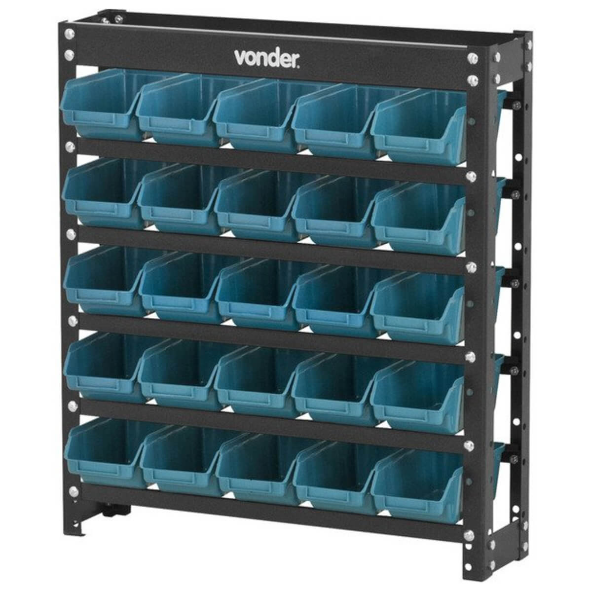 Estante Metálica Preta com Gavetas Azul Modelo Prático 25/3 Vonder - 61.27.025.311