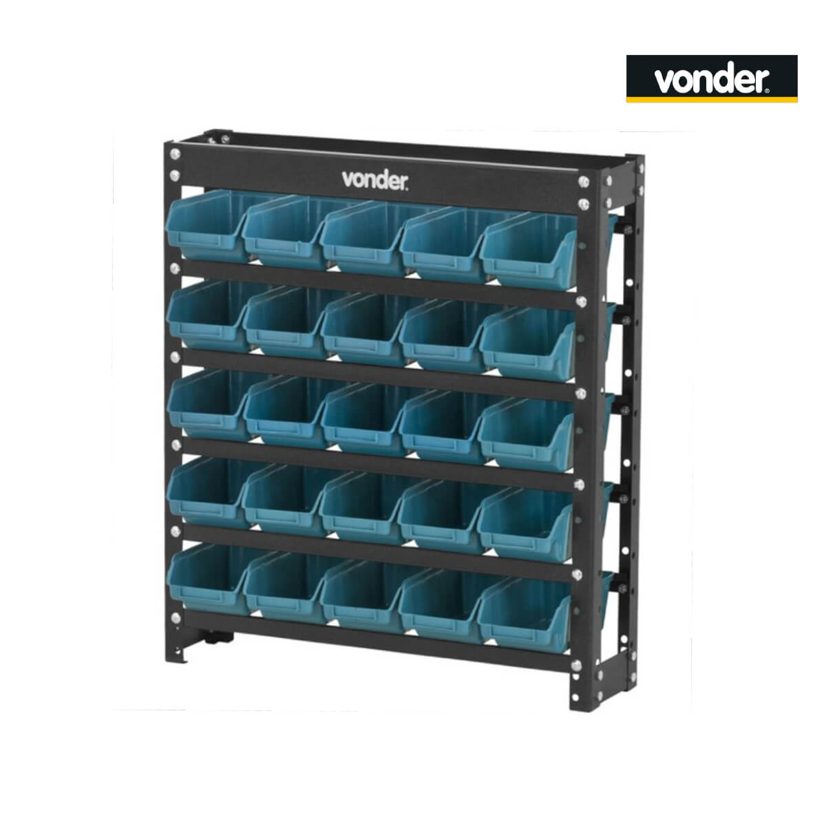 Estante Metálica Preta com Gavetas Azul Modelo Prático 25/3 Vonder - 61.27.025.311