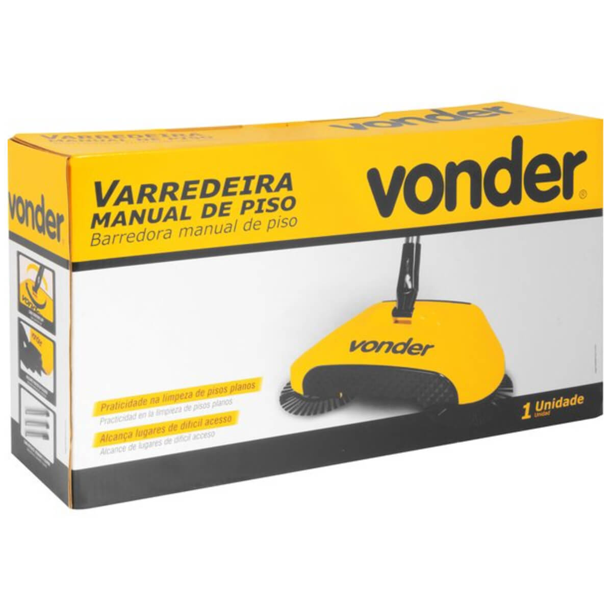 Vassoura Varredeira Manual de Piso Uso Domestico 2 Escovas Vonder -  63.68.320.000