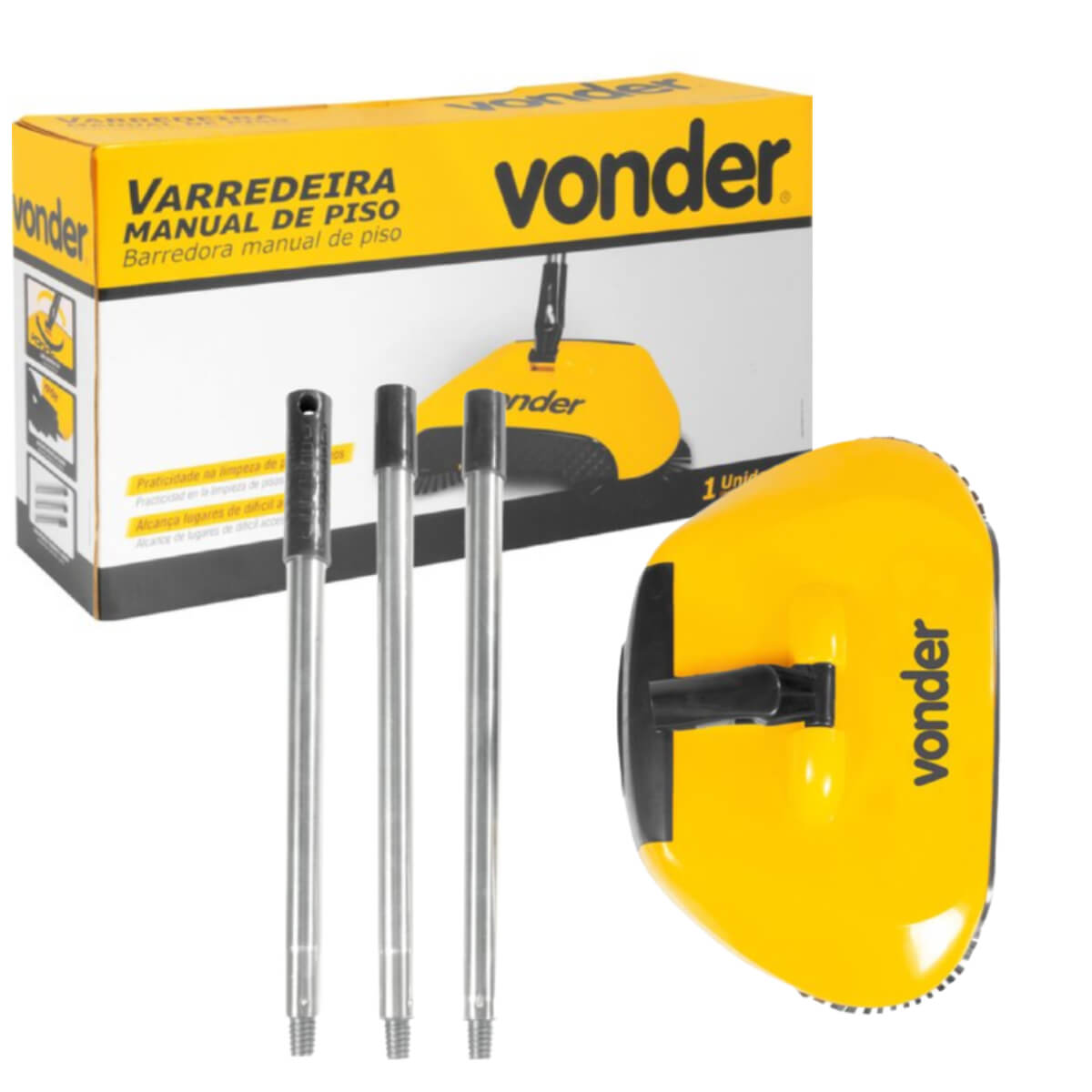 Vassoura Varredeira Manual de Piso Uso Domestico 2 Escovas Vonder -  63.68.320.000