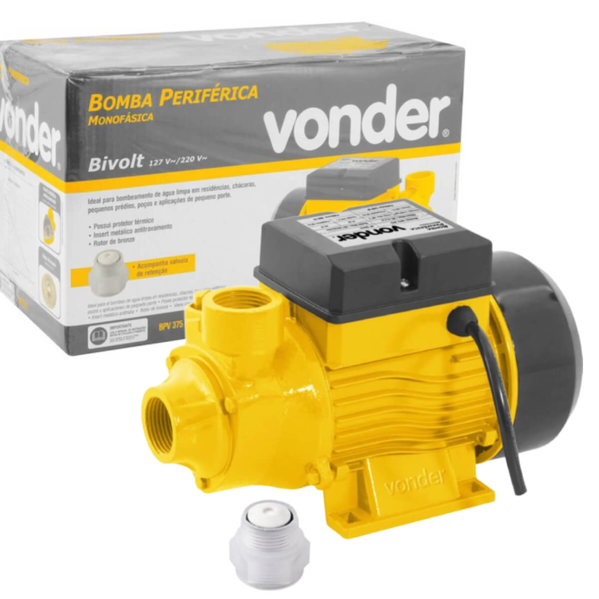 Bomba de Água Periférica 1/2CV BPV375 Bivolt Vonder - 66.86.100.012