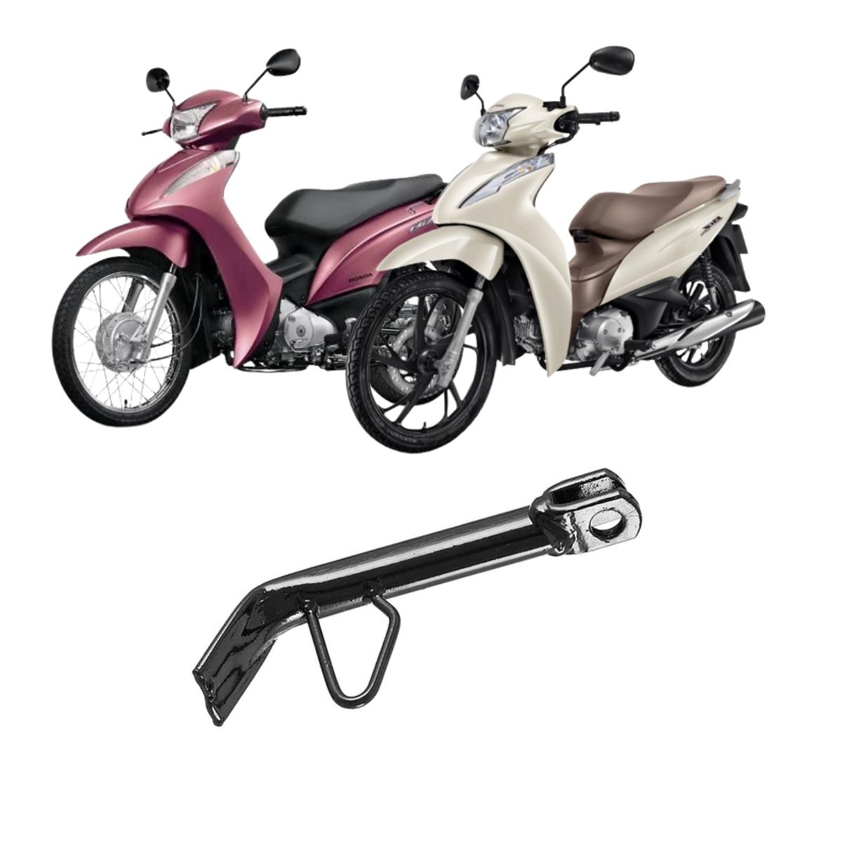Cavalete Lateral Sem Borracha Compatível BIZ 125 CC 2011/... Biz 110i 2016 Aço Pro Tork CA-75HPLT