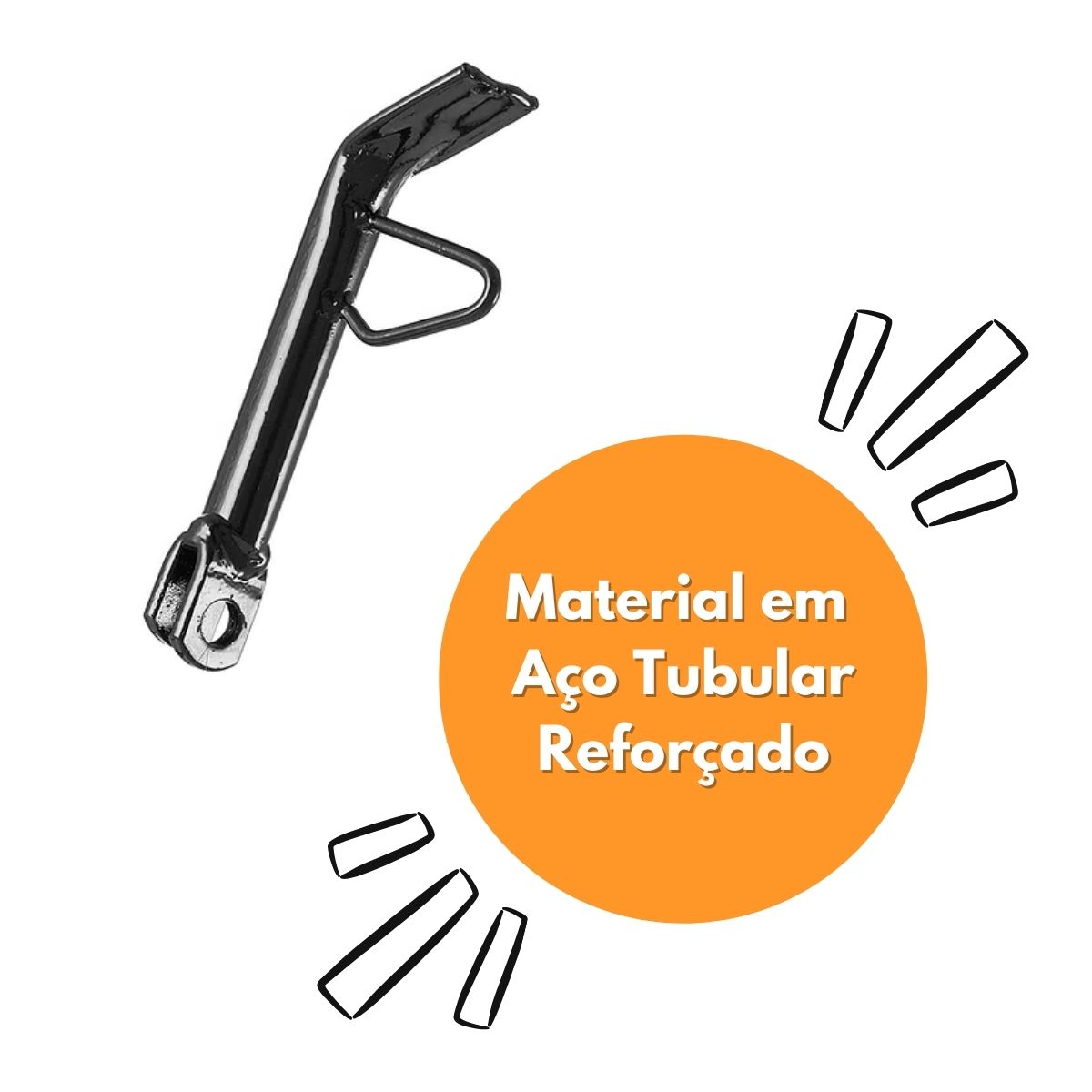 Cavalete Lateral Sem Borracha Compatível BIZ 125 CC 2011/... Biz 110i 2016 Aço Pro Tork CA-75HPLT
