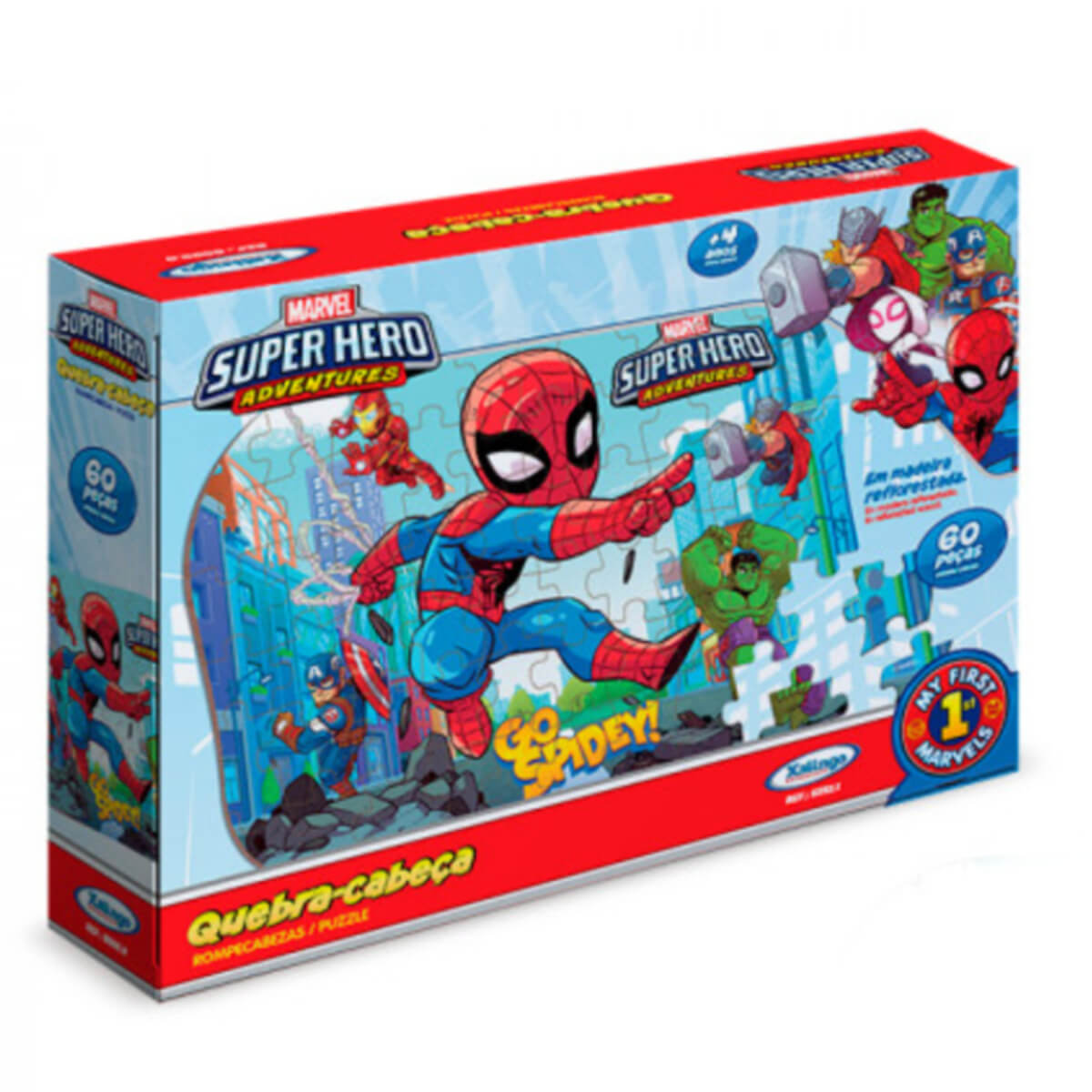 Quebra-Cabeça Super Hero Adventures 60 Peças Xalingo - 5392.1
