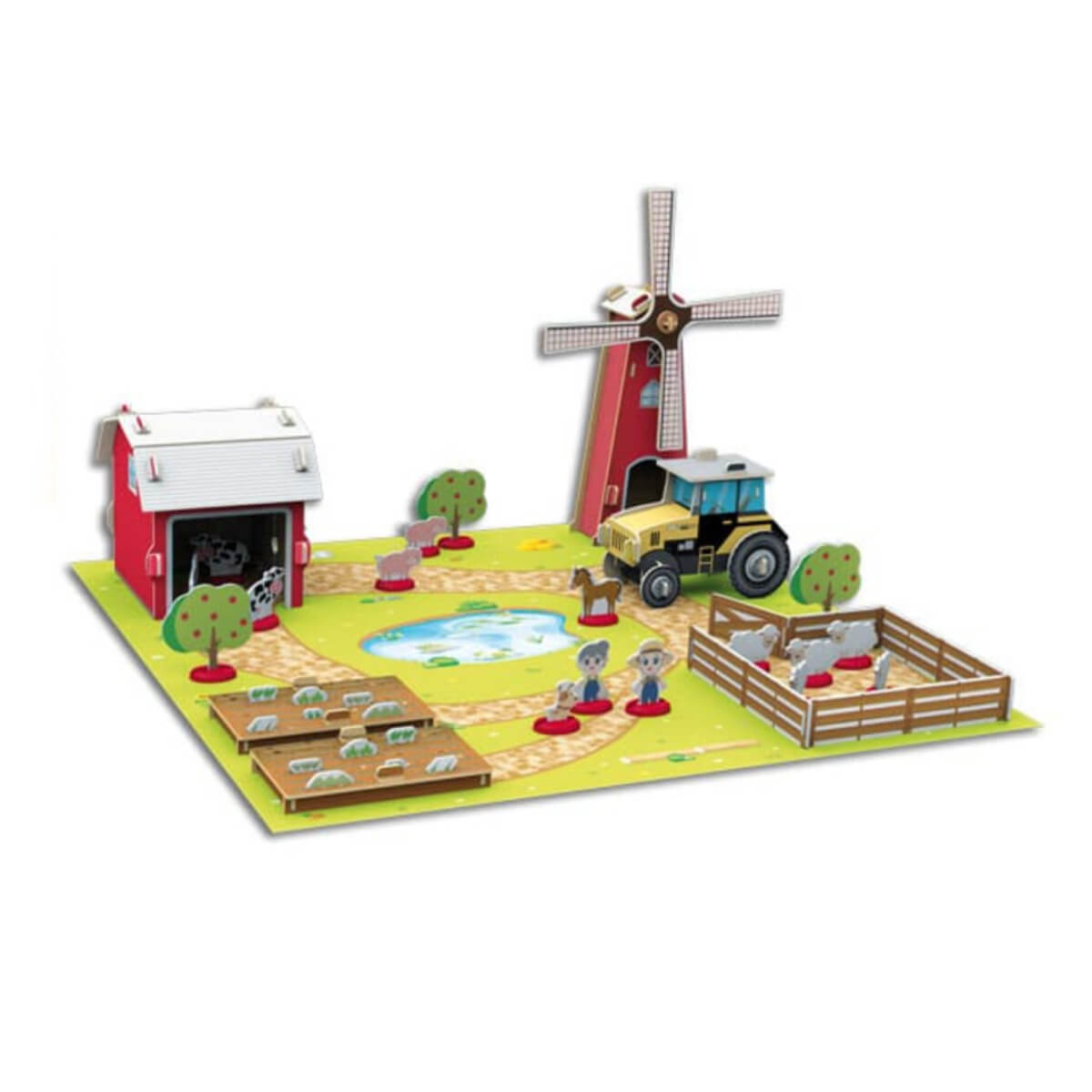 Quebra-Cabeça 3D Fazendinha Playset 136 Peças Xalingo - 57021