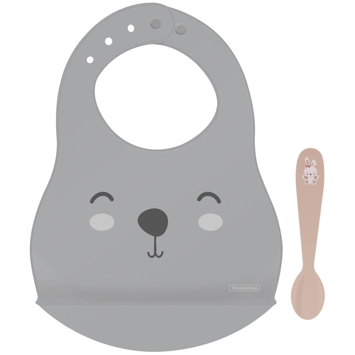Kit Babador e Colher Infantil Tramontina Le Petit 02 Peças - 23797404