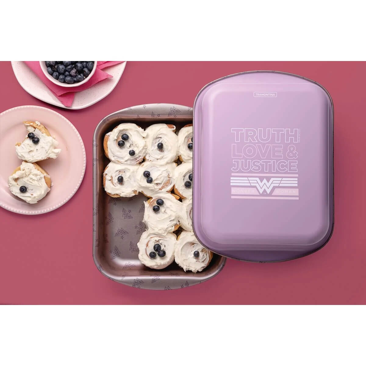 Assadeira Funda Mulher-Maravilha 1984 em Alumínio Antiaderente Roxo 28cm 3,3L Tramontina - 27813070