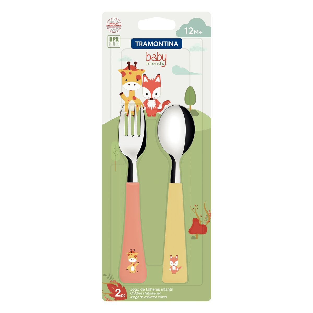 Jogo de Talheres Infantil Tramontina Baby Friends em Aço Inox 2 Peças - 23797905