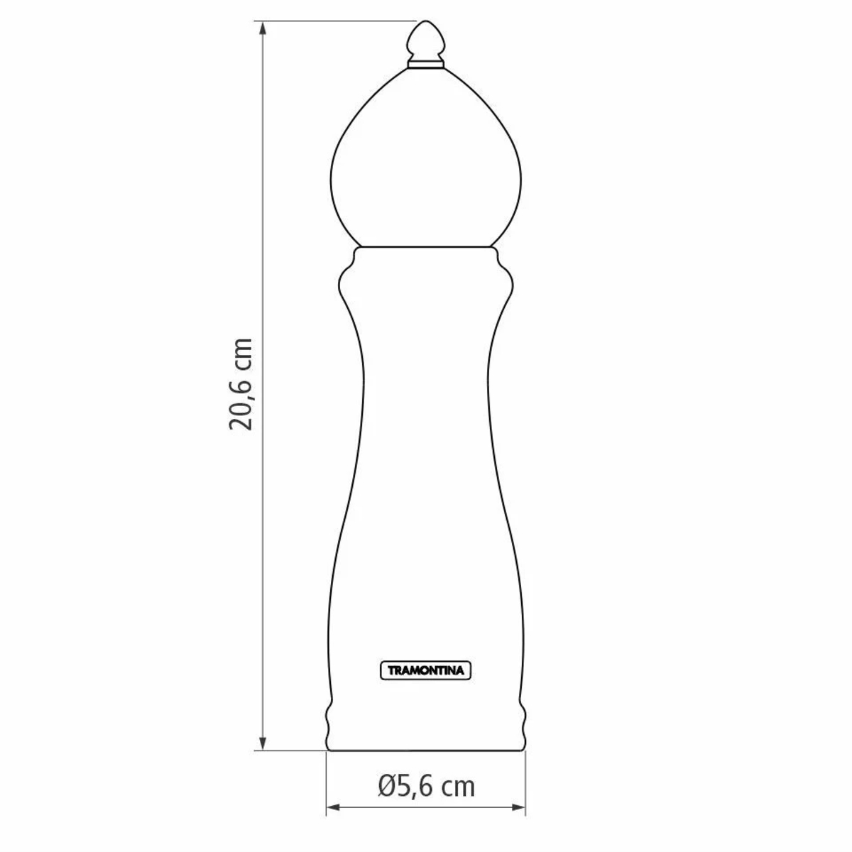 Moedor de Pimenta e Sal Churrasco Black Cerâmica com Recipiente de Madeira 8" Tramontina - 26456008