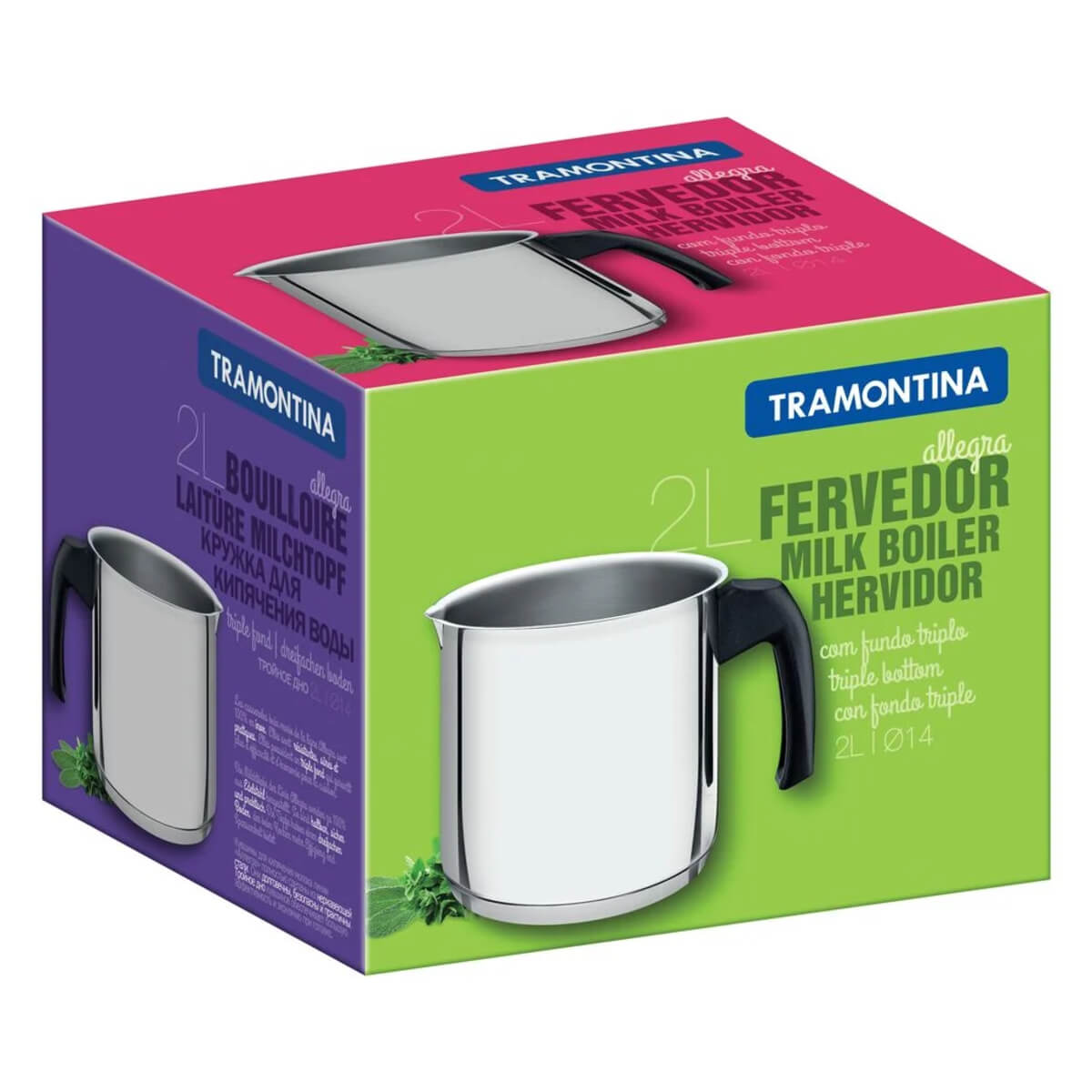 Fervedor Leiteira 2L Allegra em Aço inox com Fundo Triplo e Cabo de Baquelite Tramontina - 62932140