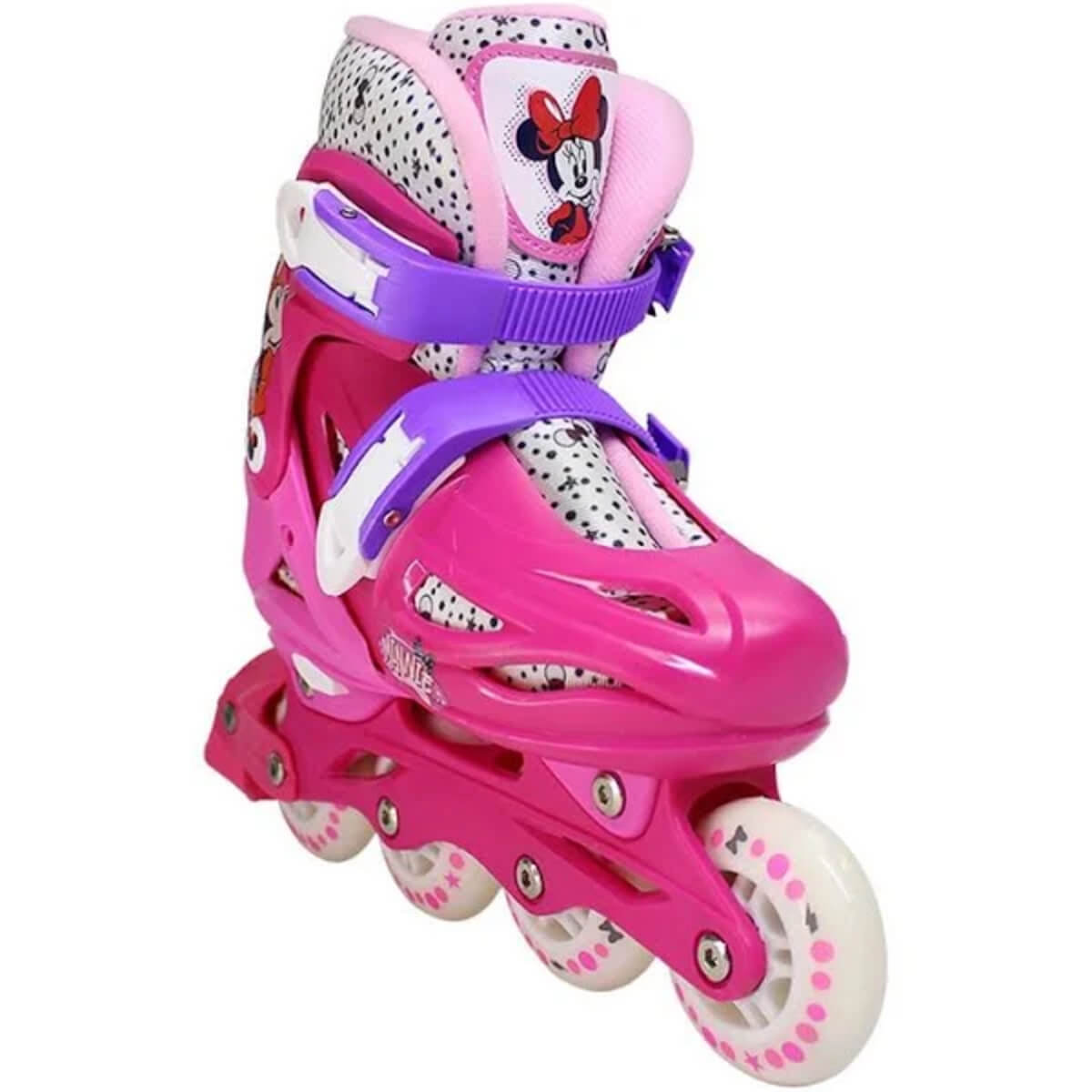 Patins Infantil Inline Ajustável Minnie Tamanho 35-38 Multikids - BR1161