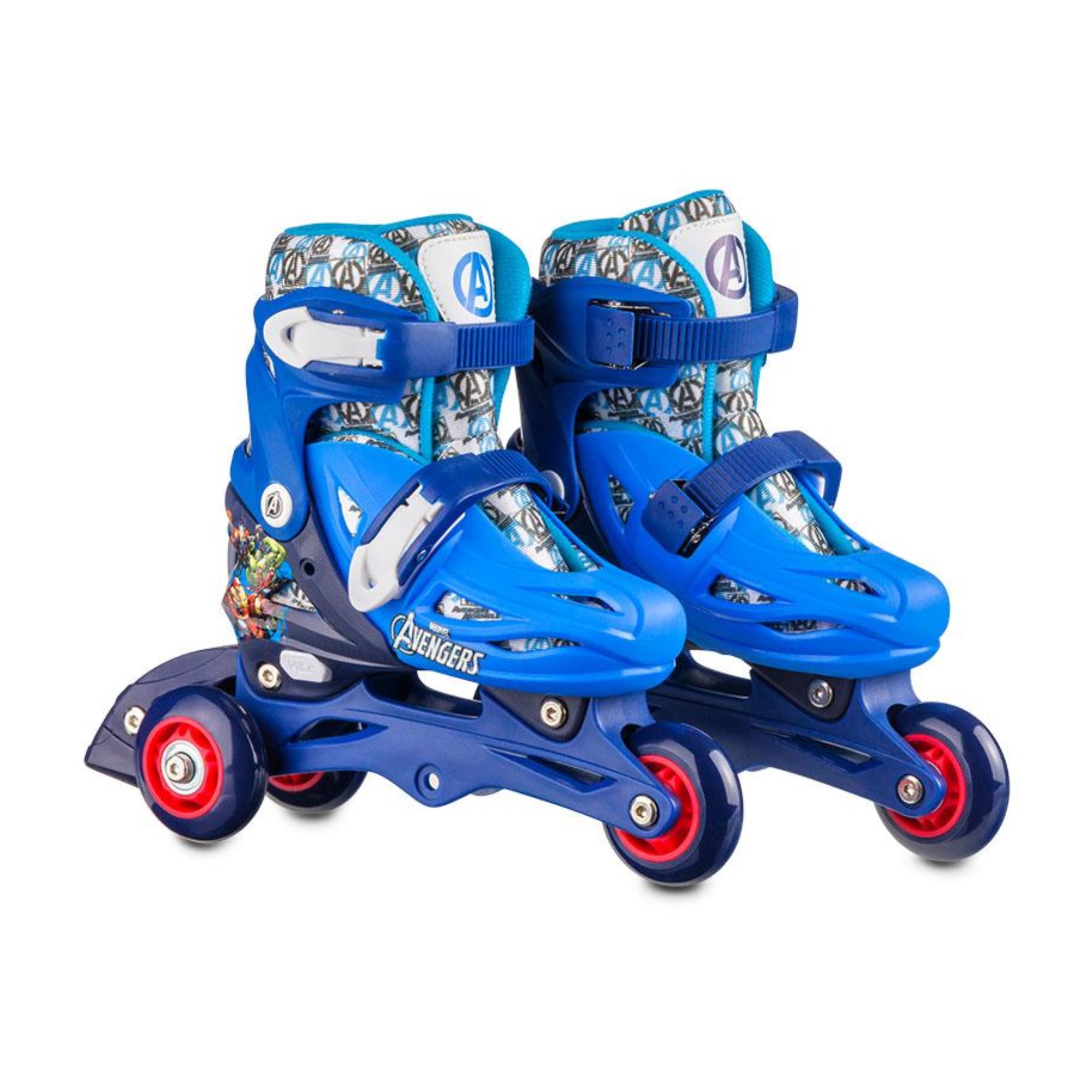 Patins Infantil Inline ou Triline 2 Em 1 Tam 31-34 Vingadores Multikids - BR1164