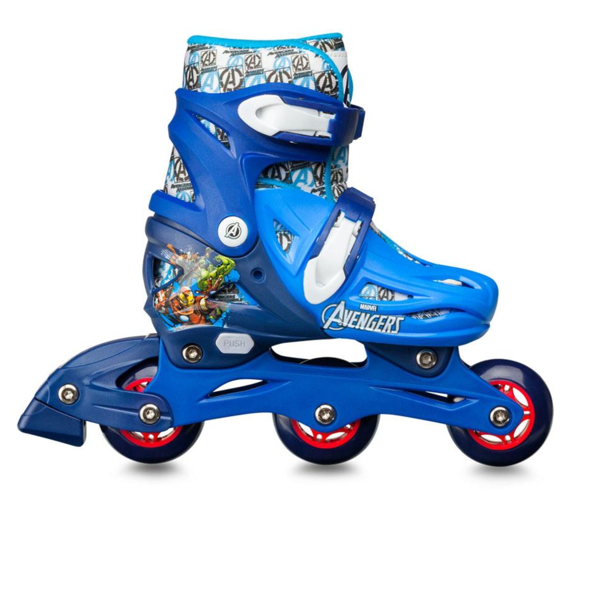 Patins Infantil Inline ou Triline 2 Em 1 Tam 31-34 Vingadores Multikids - BR1164