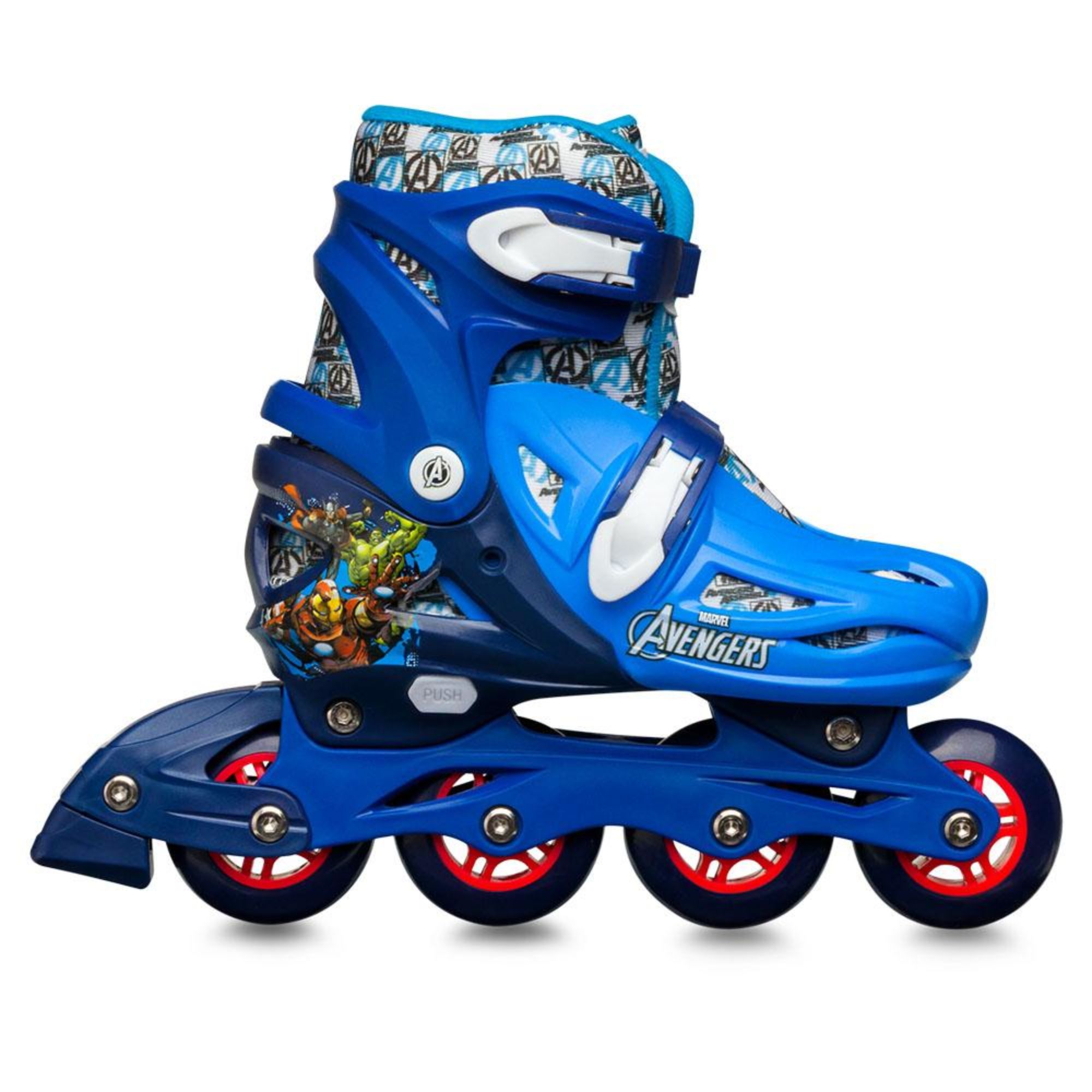 Patins Infantil Inline Ajustável Tamanho 35-38 Vingadores Multikids - BR1165