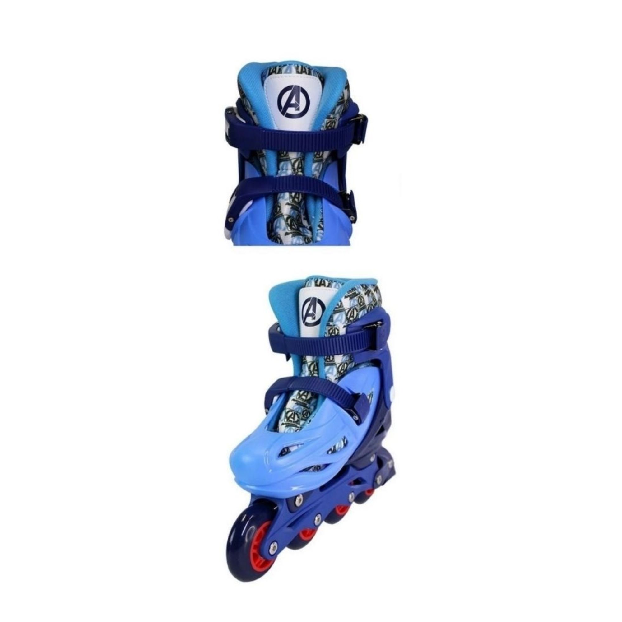 Patins Infantil Inline Ajustável Tamanho 35-38 Vingadores Multikids - BR1165