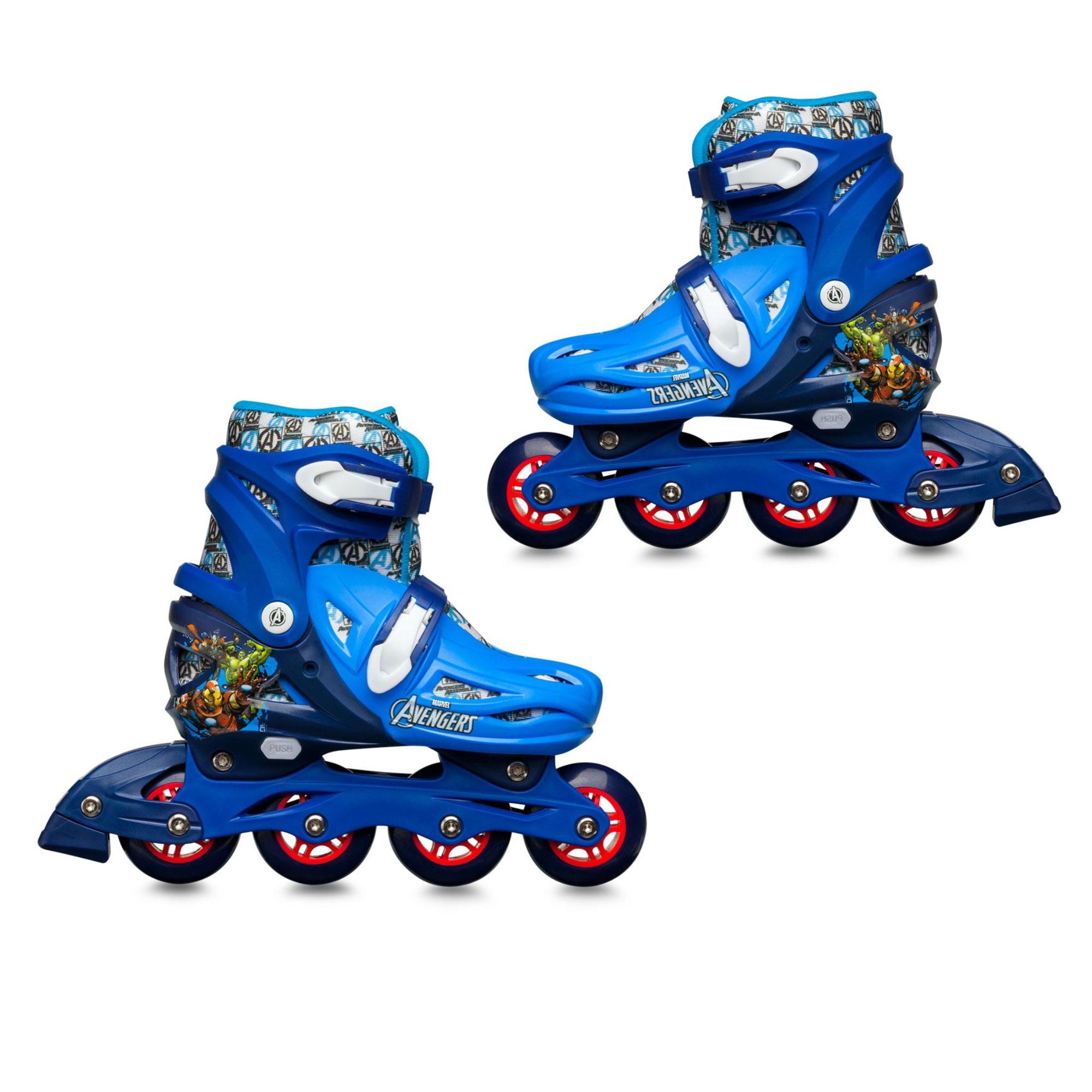Patins Infantil Inline Ajustável Tamanho 35-38 Vingadores Multikids - BR1165