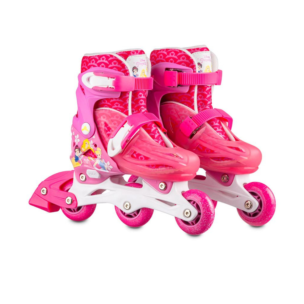 Patins Infantil Inline 2 Em1 Princesas Tam 31-34 Rosa Multikids - BR1156