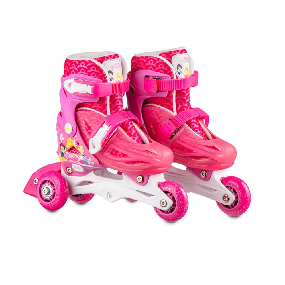 Patins Infantil Inline 2 Em1 Princesas Tam 31-34 Rosa Multikids - BR1156