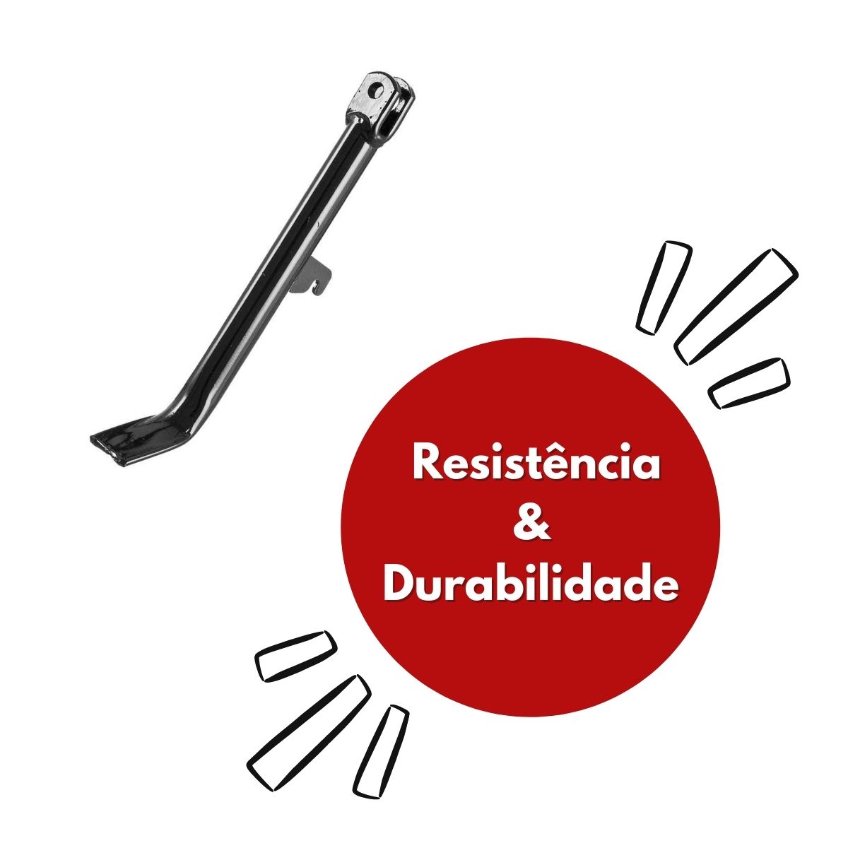 Cavalete Lateral Sem Borracha Para Titan 99/Titan/Fan 125/150/160 +2016 CG  Pro Tork CA-39HPLT